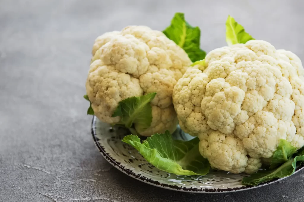 cauliflower on a table for French bulldogs