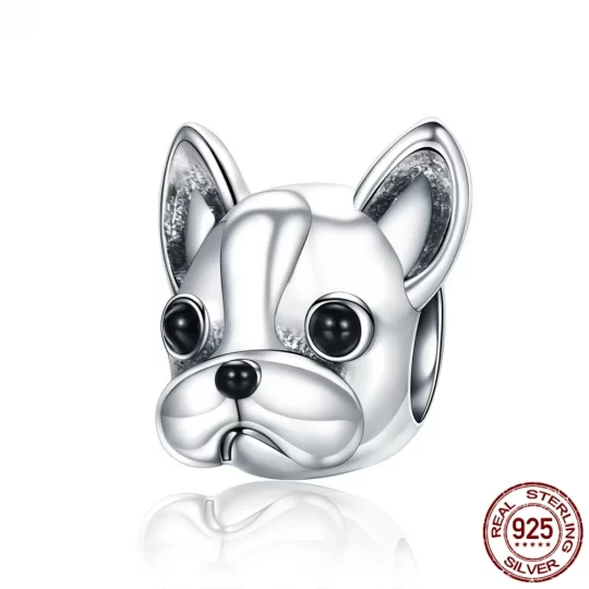 Sterling Silver Frenchie Head Bead