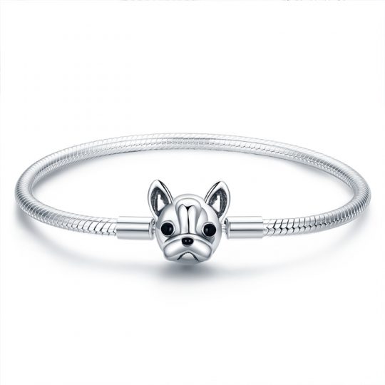 French Bulldog Sterling Silver Bracelet