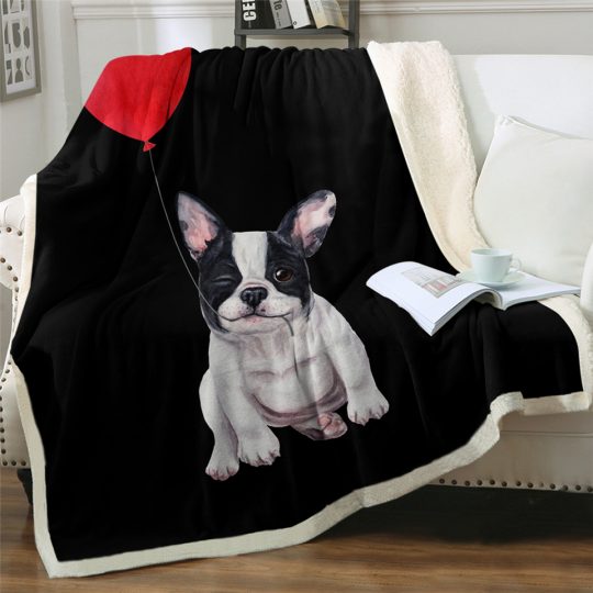 French Bulldog Sherpa Fleece Blanket