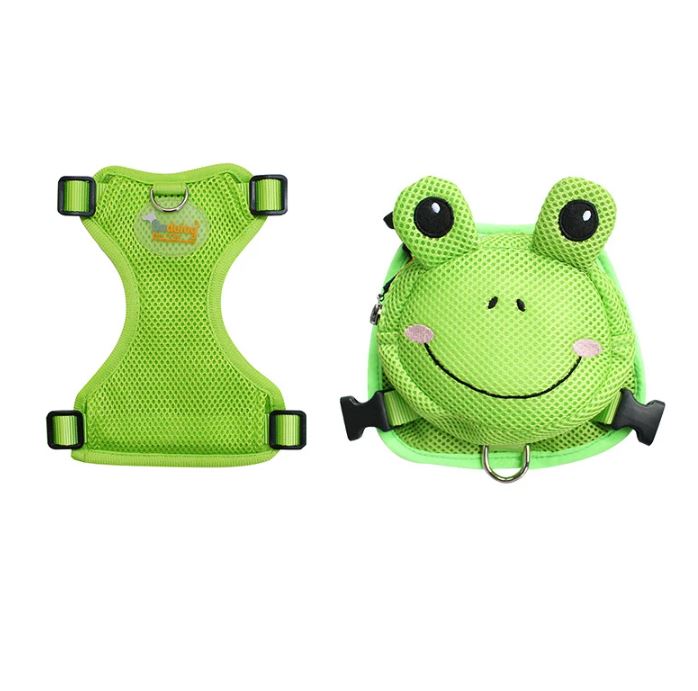 French Bulldog green Frog Backpack Harness