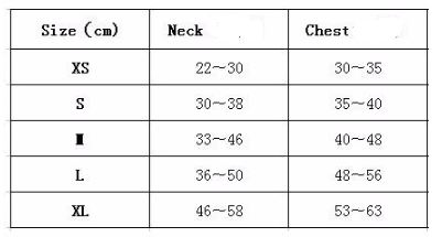 mesh harness size guide