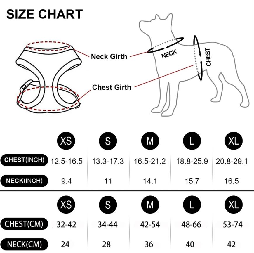 paw love size guide
